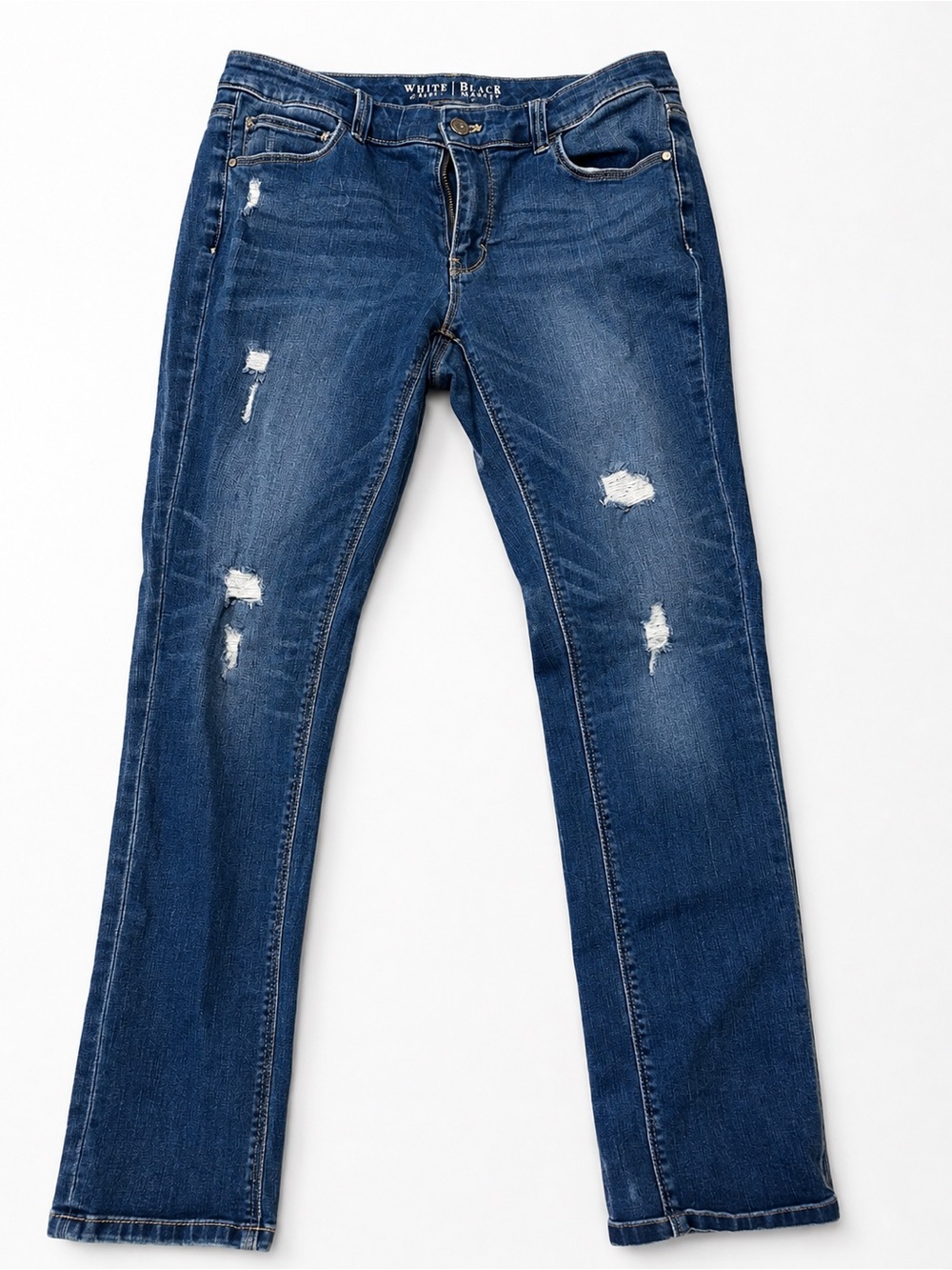 Women's Distressed Straight-Leg Jeans